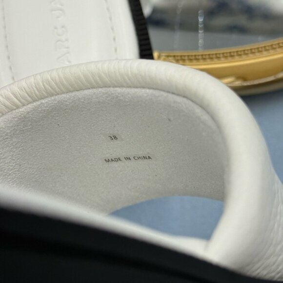 🆕 MARC JACOBS 🧿 NWOB The Lug Sole Slide Sandal, White Leather - Sz 38 US 8 - Picture 11 of 12